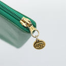 CHANEL COCO Mark Clutch Bag Caviar Skin Green Gold CC Auth 191836A-8