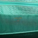 CHANEL COCO Mark Clutch Bag Caviar Skin Green Gold CC Auth 191836A-17