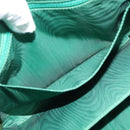 CHANEL COCO Mark Clutch Bag Caviar Skin Green Gold CC Auth 191836A-11