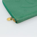 CHANEL COCO Mark Clutch Bag Caviar Skin Green Gold CC Auth 191836A-14