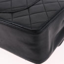 CHANEL Matelasse Chain Shoulder Bag Lamb Skin Black Gold CC Auth 191837M-17