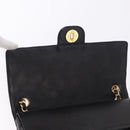 CHANEL Matelasse Chain Shoulder Bag Lamb Skin Black Gold CC Auth 191837M-20
