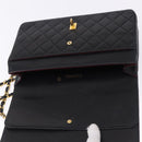 CHANEL Matelasse Chain Shoulder Bag Lamb Skin Black Gold CC Auth 191837M-22