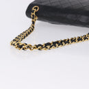 CHANEL Matelasse Chain Shoulder Bag Lamb Skin Black Gold CC Auth 191837M-7