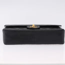 CHANEL Matelasse Chain Shoulder Bag Lamb Skin Black Gold CC Auth 191837M-5