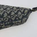 Christian Dior Trotter Canvas Saddle Pouch Navy Gold Auth 191838V-15
