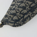 Christian Dior Trotter Canvas Saddle Pouch Navy Gold Auth 191838V-18