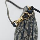 Christian Dior Trotter Canvas Saddle Pouch Navy Gold Auth 191838V-8