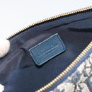 Christian Dior Trotter Canvas Saddle Pouch Navy Gold Auth 191838V-19