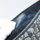 Christian Dior Trotter Canvas Saddle Pouch Navy Gold Auth 191838V-20