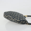 Christian Dior Trotter Canvas Saddle Pouch Navy Gold Auth 191838V-3