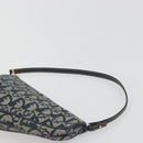 Christian Dior Trotter Canvas Saddle Pouch Navy Gold Auth 191838V-14