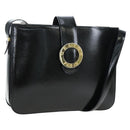 CELINE Shoulder Bag Patent leather Green Gold Auth 191839V-1