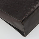 CELINE C Macadam Canvas Hand Bag Leather Dark Brown Gold Auth 191840A-9