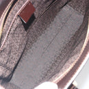 CELINE C Macadam Canvas Hand Bag Leather Dark Brown Gold Auth 191840A-11