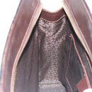 CELINE C Macadam Canvas Hand Bag Leather Dark Brown Gold Auth 191840A-20