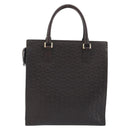 CELINE C Macadam Canvas Hand Bag Leather Dark Brown Gold Auth 191840A-2