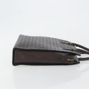 CELINE C Macadam Canvas Hand Bag Leather Dark Brown Gold Auth 191840A-3