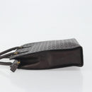 CELINE C Macadam Canvas Hand Bag Leather Dark Brown Gold Auth 191840A-4