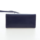 CELINE Hand Bag Leather 2way Purple Gold Auth 191842V-5