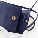 CELINE Hand Bag Leather 2way Purple Gold Auth 191842V-21
