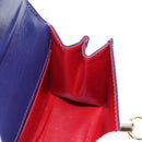 CELINE Hand Bag Leather 2way Purple Gold Auth 191842V-22
