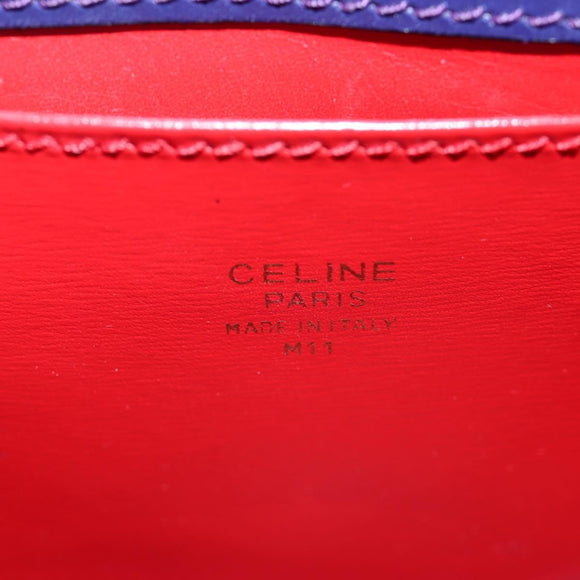 CELINE Hand Bag Leather 2way Purple Gold Auth 191842V