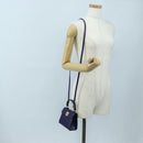 CELINE Hand Bag Leather 2way Purple Gold Auth 191842V-25