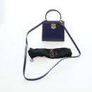 CELINE Hand Bag Leather 2way Purple Gold Auth 191842V-12