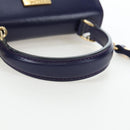 CELINE Hand Bag Leather 2way Purple Gold Auth 191842V-7