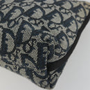 Christian Dior Trotter Canvas Shoulder Bag Navy Silver Auth 191848A-16