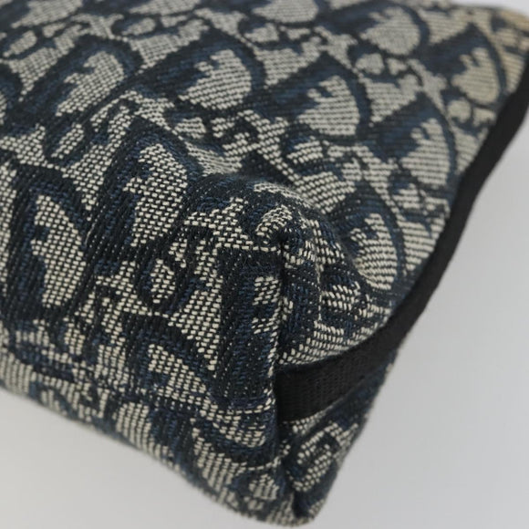 Christian Dior Trotter Canvas Shoulder Bag Navy Silver Auth 191848A