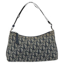 Christian Dior Trotter Canvas Shoulder Bag Navy Silver Auth 191848A-13