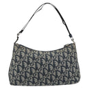Christian Dior Trotter Canvas Shoulder Bag Navy Silver Auth 191848A-2