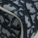 Christian Dior Trotter Canvas Pouch PVC Navy Silver Auth 191849V-15