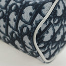 Christian Dior Trotter Canvas Pouch PVC Navy Silver Auth 191849V-16