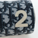 Christian Dior Trotter Canvas Pouch PVC Navy Silver Auth 191849V-8