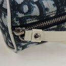 Christian Dior Trotter Canvas Pouch PVC Navy Silver Auth 191849V-10