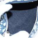 Christian Dior Trotter Canvas Pouch PVC Navy Silver Auth 191849V-11