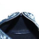 Christian Dior Trotter Canvas Pouch PVC Navy Silver Auth 191849V-18