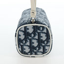 Christian Dior Trotter Canvas Pouch PVC Navy Silver Auth 191849V-3