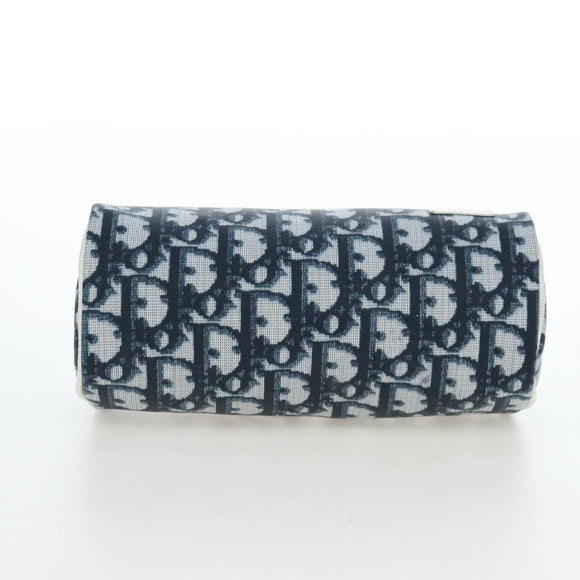 Christian Dior Trotter Canvas Pouch PVC Navy Silver Auth 191849V