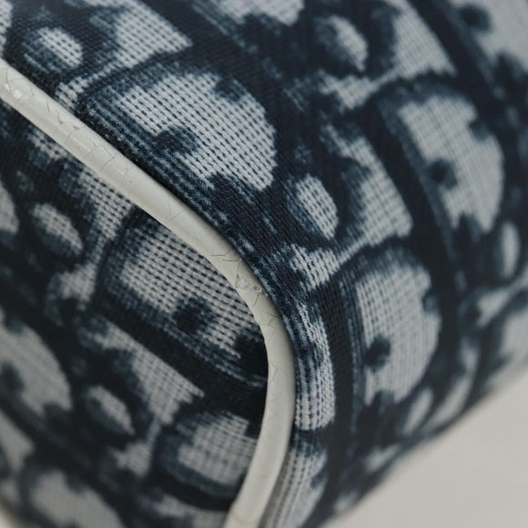 Christian Dior Trotter Canvas Pouch PVC Navy Silver Auth 191849V