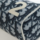 Christian Dior Trotter Canvas Pouch PVC Navy Silver Auth 191849V-14