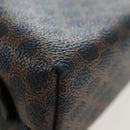 CELINE Macadam Canvas Pouch PVC Leather Black Gold Auth 191852V-10