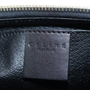 CELINE Macadam Canvas Pouch PVC Leather Black Gold Auth 191852V-15