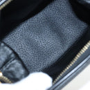 CELINE Macadam Canvas Pouch PVC Leather Black Gold Auth 191852V-16