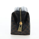 CELINE Macadam Canvas Pouch PVC Leather Black Gold Auth 191852V-5