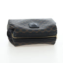 CELINE Macadam Canvas Pouch PVC Leather Black Gold Auth 191852V-6