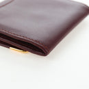 CARTIER Must Line Coin Purse Leather Bordeaux Gold Auth 191853V-15
